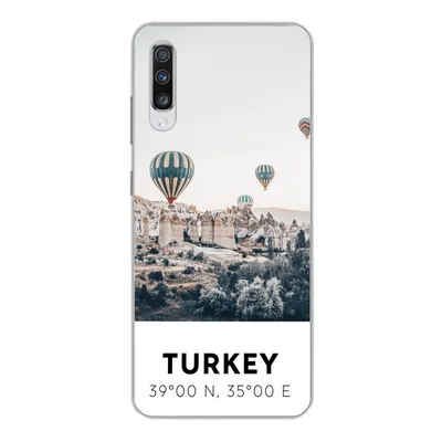 Produktbild von MuchoWow® Handyhülle Schutzhülle Hülle für Samsung Galaxy A70 Heißluftballon - Türkei - Sommer - Grau Silikon Softcase Handy Hülle - Schutzhaube