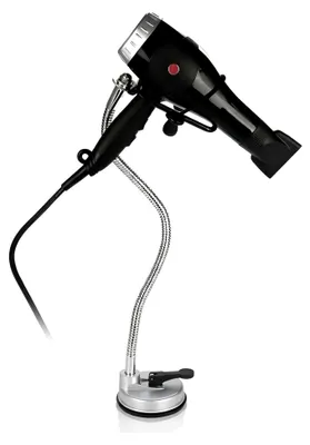 Produktbild von Haartrocknerhalter aus Edelstahl, Verstellbarer Halter für Haartrockner, Freihändiger Wandhalter mit Saugnäpfen, 360 Grad drehbare Halterung für Zuhause