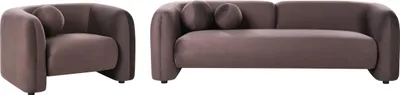 Zdjęcie produktu dla BELIANI Komplet wypoczynkowy 4-osobowy ciemnobrązowy welurowy w stylu glam sofa fotel dodatkowe poduchy