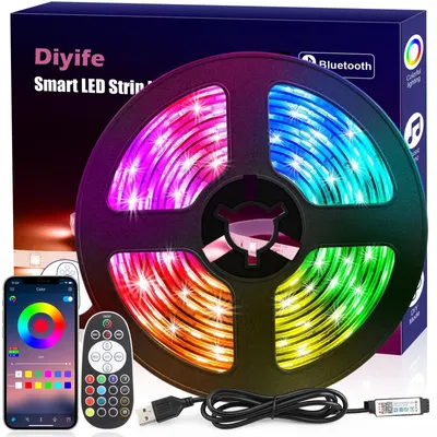 Zdjęcie produktu dla Listwa LED 3 m, RGB, z pilotem i sterowaniem przez aplikację, funkcja synchronizacji z muzyką