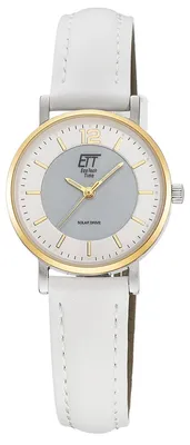ETT Eco Tech Time ELS-12163-41L Solaruhr für Damen mit Lederband Weiß 1