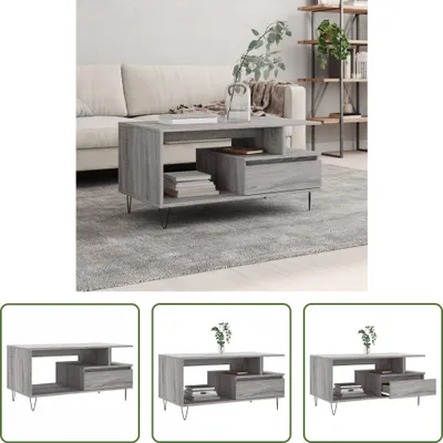 Produktbild von The Living Store Couchtisch Grau Sonoma 90x49x45 cm Holzwerkstoff