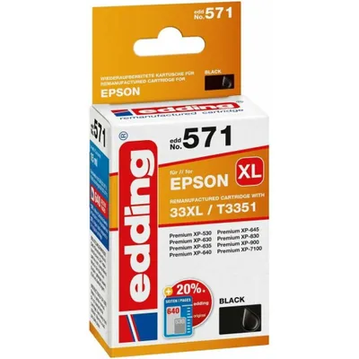 Immagine prodotto di edding 18-571 edding EDD-571  schwarz Druckerpatrone kompatibel zu EPSON 33XL / T3351XL