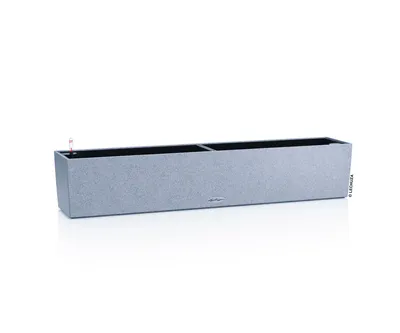 Produktbild von LECHUZA-Pflanzgefäß BALCONERA Stone 100 Steingrau | Balkonkasten mit Bewässerungssystem und Pflanzeinsatz | Stein-Optik | 99 x 19 x 19 cm | 15438