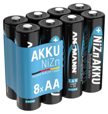 Produktbild von ANSMANN Akku Mignon AA 1500mAh 1,6V NiZn, 8 Stück