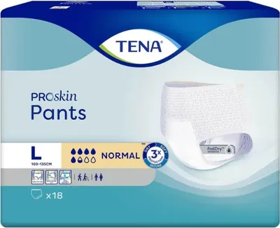 The image shows the front of a TENA ProSkin Pants packaging box.