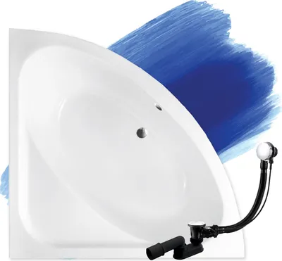 Produktbild von BADLAND Eckbadewanne Badewanne Luksja 148x148 mit Ablaufgarnitur und Füßen GRATIS ohne Verkleidung