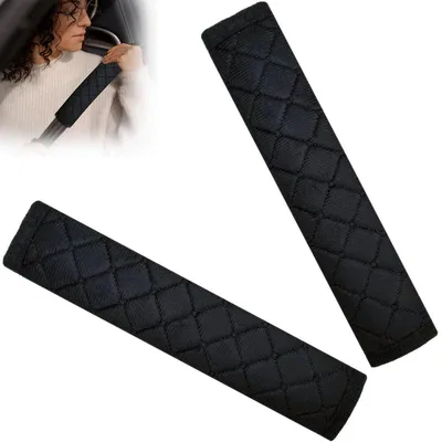 Immagine prodotto di Cuscinetto per cintura di sicurezza - Nero - Set da 2 - 27 cm - Velluto morbido