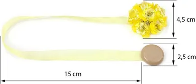 Zdjęcie produktu dla Dekoracyjne zapięcie do zasłon z magnesem MARTINA, żółte, Ø 4,5 cm Mybesthome cena za 2 sztuki w opakowaniu