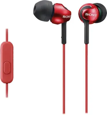 Produktbild von Sony MDR-EX110AP, Kabelgebunden, 5 - 24000 Hz, Anrufe/Musik, 3 g, Kopfhörer, Rot