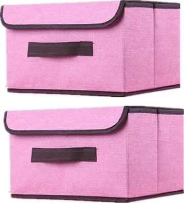 Obrázok produktu pre Box na oblečenie s vekom, opakovane použiteľný box na oblečenie, skladateľná taška na oblečenie (26 × 19 × 16 cm / 2 ks, ružová)