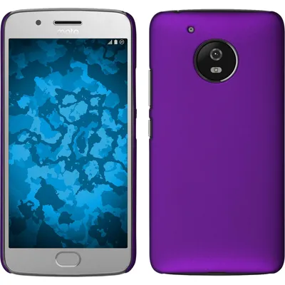 Produktbild von PhoneNatic Case kompatibel mit Lenovo Moto G5 - Hülle lila gummiert Hard-case + 2 Schutzfolien
