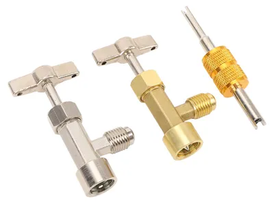 Zdjęcie produktu dla R134A Can Tap Self Sealing Puncture Style Refrigerant Can Tap with Valve Core Removal Tool for Automotive Air Conditioning System