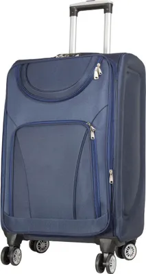 Produktbild von Nylon Reisekoffer mittelgroß 68cm Maribor blau Trolley 4 Rollen leicht Weichgepäck
