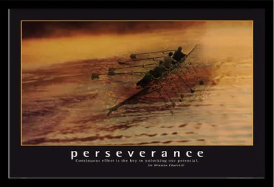 Image de Motivational - Poster - Perseverance + cadre amovible, Shinsuke® Maxi MDF noir, vitre acrylique