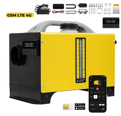 Zdjęcie produktu dla Podgrzewacz powietrza na olej napędowy - 8 kW - sterowanie zdalne przez GSM 4G - automatyczny grzejnik do kamperów z termostatem