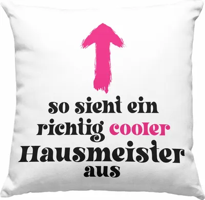 Produktbild von Trendation - Hausmeister Deko-Kissen mit Füllung 40x40 Lustiges Geschenke Lustig Spruch Haustechniker (Rosa)