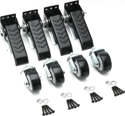 Image de Roulettes pour établi et meubles - Lot de 4 - Rétractables - Charge maximale 200 kg - Pour établis, machines, tables - es CE