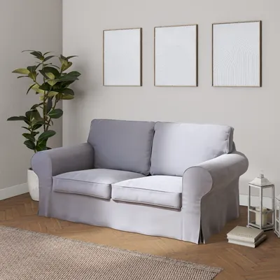 Produktbild von Dekoria Bezug für Ektorp 2-Sitzer Schlafsofa NEUES Modell, grau, Sofabezug für  Ektorp 2-Sitzer ausklappbar, neues Modell