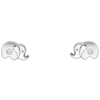 Produktbild von Miamar KI18 Mädchen Ohrstecker Elefant 14 Karat (585) Weiß Gold