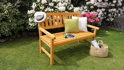 Produktbild von Gartenbank 'Johanna' 2-Sitzer, honigbraun Sitzbank Parkbank Bank Holzbank Holz