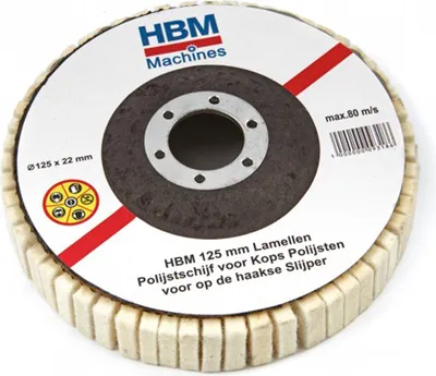 Immagine prodotto di Disco abrasivo a lamelle di tela per lucidatura smerigliatrice angolare, 125 mm Hbm