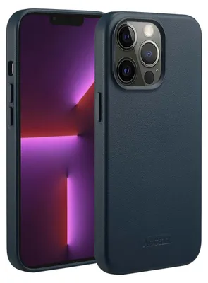 Obrázek produktu pro Kožený kryt Accezz MagSafe pro iPhone 13 Pro – Nightfall Blue