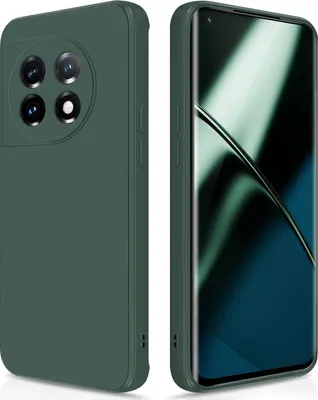 Produktbild von Silikon Hülle für OnePlus 11 Flüssigsilikon Dünn Gel Gummi Matt Kratzfeste Schutzhülle Nachtgrün