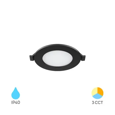 Image de Braytron 3W LED Panel Spot à encastrer Spot de plafond plat IP40 4in1 CCT 3in1 noir