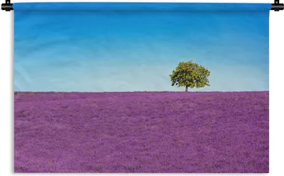 Produktbild von MuchoWow® Wandteppich Wandbehang Baum - Lila - Himmel - Lavendel 90x60 cm Tapisserie Dekoration Wandtuch - Wandskulpturen - Bildteppich