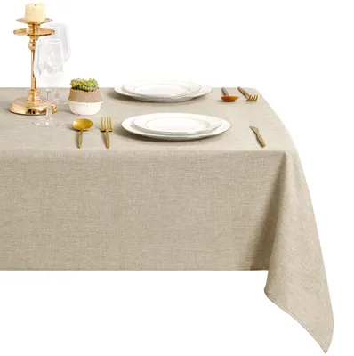 Immagine prodotto di Tovaglia rettangolare beige, dimensioni 160 x 320 cm, lavabile e idrorepellente