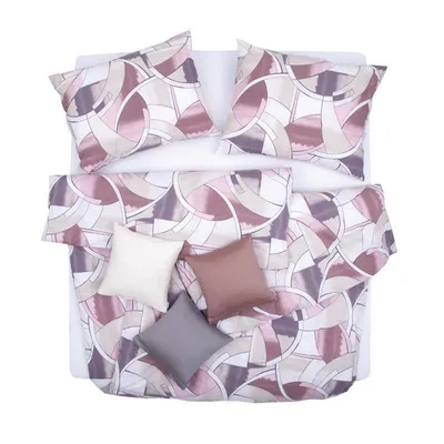 Obrázek produktu pro SCANquilt povlečení KREP trend béžovofialová 100% bavlna 140 x 200/70 x 90 cm
