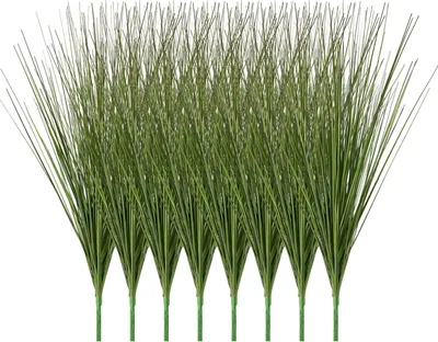 Obrázek produktu pro SucceBuy Umělá tráva, 686 mm, dekorativní cibulová tráva, umělé zelené keře, vysoce kvalitní PVC pro dům, zahradu, kancelář, interiér, dárek k narozeninám, sada 8 kusů, zelená barva