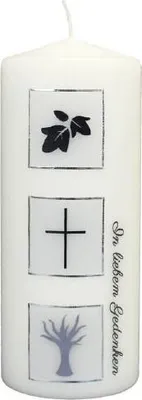 Produktbild von Trauerkerze mit Ornament "In liebem Gedenken"