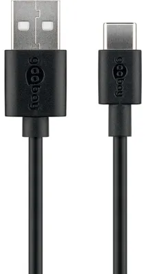 Produktbild von USB-C 2.0 Sync- & Ladekabel A-Stecker  C-Stecker schwarz - Länge: 1,0m
