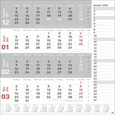 Produktbild von Kalender 2026 - 4-Monats-Planer rot