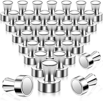 Produktbild von Famanu Neodymium-Magnete - Set von 32 Stück für Kühlschrank, Magnetboard, Pinnwand - Extra starke Whiteboard-Magnete