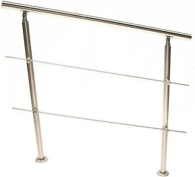Produktbild von Edelstahl Treppengeländer 140 Handlauf Geländer Balkongeländer 2 Querstäbe 57211