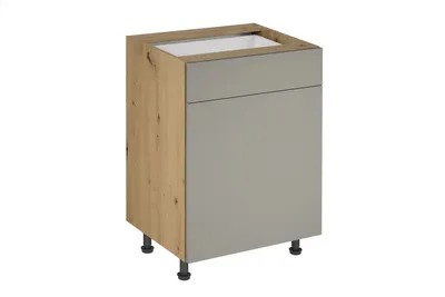 Produktbild von Küchenunterschrank 60 cm ohne Arbeitsplatte küchenmöbel, Langen D60S1 Beige/Matt
