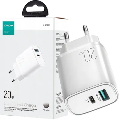 Image de Joyroom Chargeur 20W Dual-Port (Qc3.0+Pd) L-Qp2011 (Blanc)