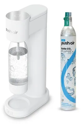 Immagine prodotto di Dafi PushAir Saturator con cartuccia CO2 + bottiglia da 0,7 l bianco-argento