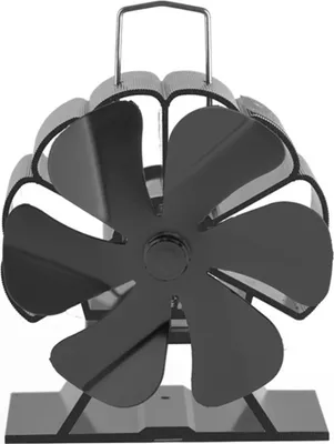 Obrázek produktu pro Ventilátor do krbových kamen s 6 lopatkami – vyhřívaný, tichý, bez napájení, ventilátor do krbových kamen na dřevo, plyn a pelety, rychlý proud vzduchu pro domácnost i kempování