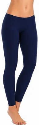 Image de Leggings en coton haut de gamme pour femme, leggings basiques, bleu marine - S