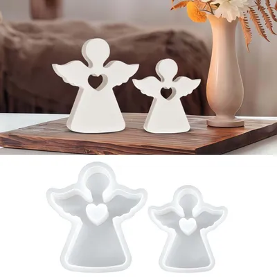 Produktbild von Silikonformen Engel 2er Set Gießformen Kerzen Weihnachten