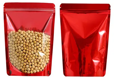 Productafbeelding van Transparante standzak, met hersluitbare sluiting, veelzijdig te gebruiken, 16x24 cm, rood