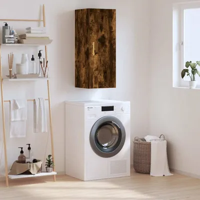 Produktbild von HOMMIE Wandschrank - elegantes Design - Küchenschrank /Badezimmerschrank - Räuchereiche 34,5x34x90cm NEU152470 - Kommoden