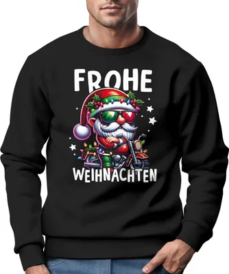 Produktbild von Sweatshirt Herren Weihnachtspullover Santa Wichtel Aufdruck Lustig Weihnachtsoutfit Männer Moonworks®