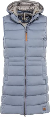 Produktbild von Camel Active - Damen Lange Steppweste mit abnehmbarer Kapuze (360120-2F50), Größe:44, Farbe:smoke blue (40)