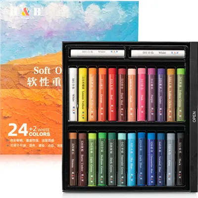 Obrázok produktu pre Olejové pastely 24 farieb, sada mäkkých pasteliek pre umelcov