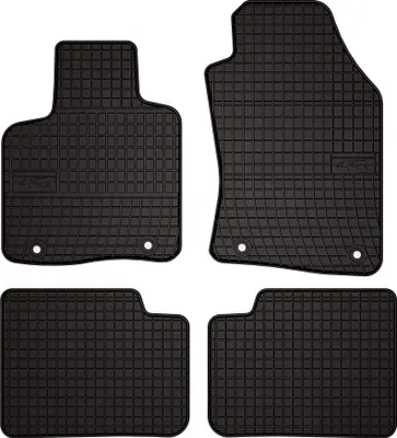 Produktbild von Gummifußmatten passend für Lancia Ypsilon III (Schrägheck, Bj. 2011-) –  schwarz, passgenau, mit Befestigungen set 4 Stk. - Gummi-Automatten